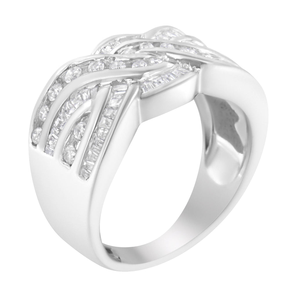 10K White Gold Diamond Bypass Ring (1 Cttw, H-I Color, I1-I2 Clarity)-3