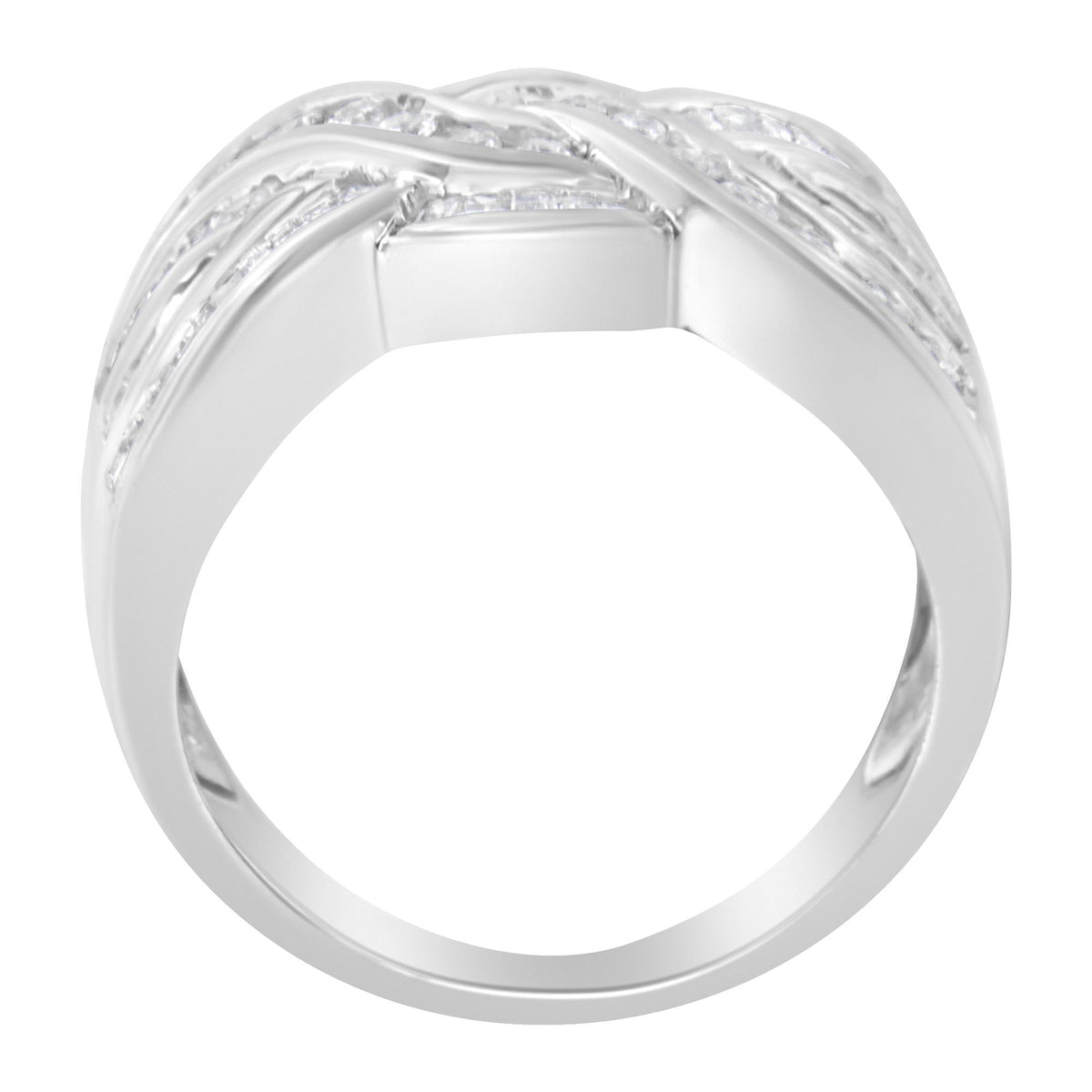 10K White Gold Diamond Bypass Ring (1 Cttw, H-I Color, I1-I2 Clarity)-4