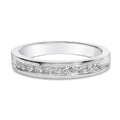 IGI Certified 1/2 Cttw Princess Cut Diamond 18K White Gold Channel Set Half Eternity Style Wedding Band Ring (H-I Color, SI2-I1 Clarity)-0