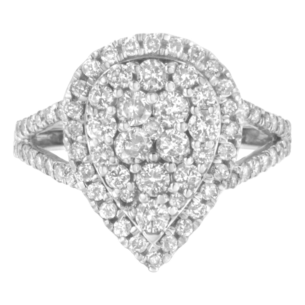 .925 Sterling Silver Diamond Cluster Ring (1 1/2 Cttw, H-I Color, I1-I2 Clarity)-0