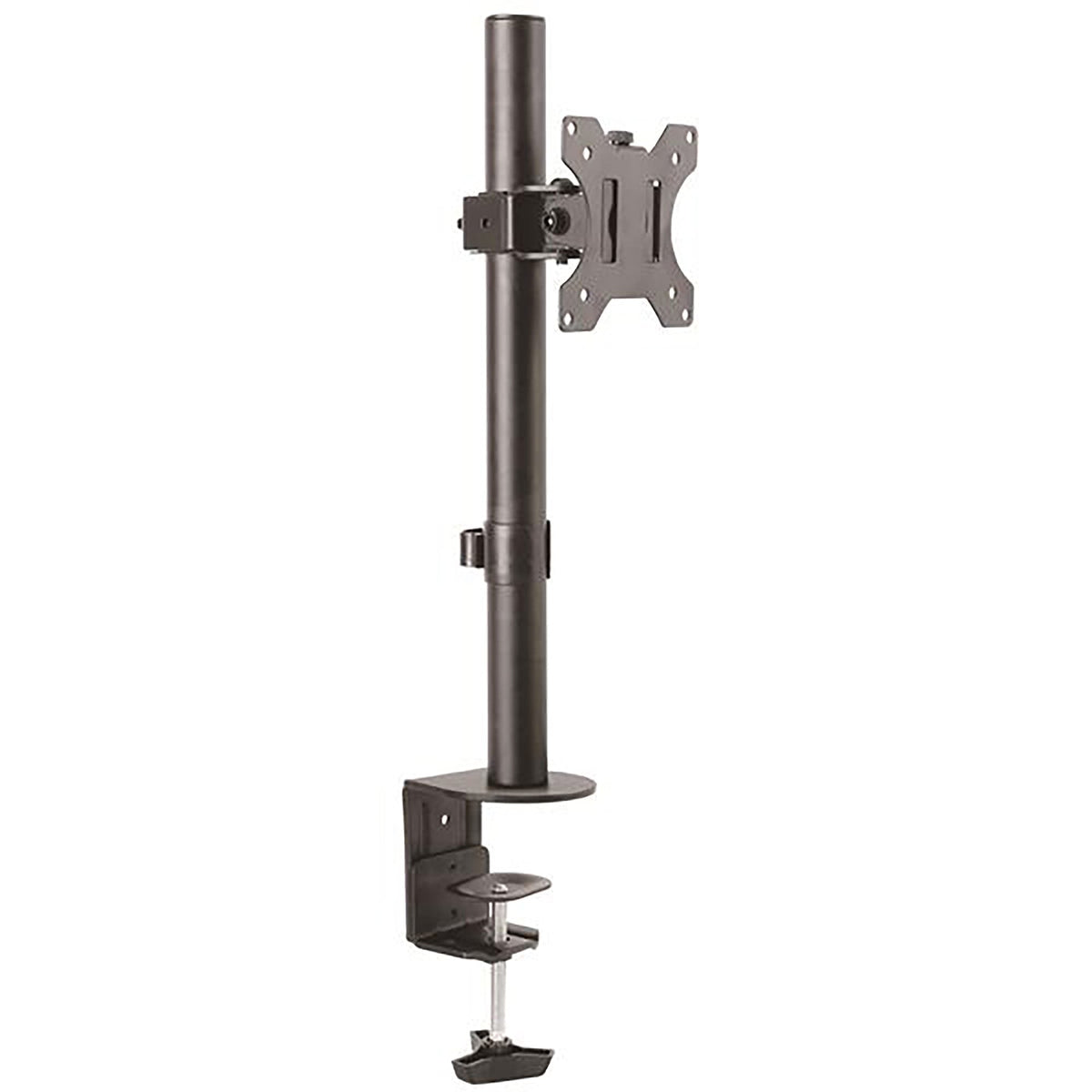 Star Tech Single Monitor Desk Mount - Single Screen Heavy Duty Pole Mount for up to 8kg VESA Compatible Displays - Ergonomic Height Adjustable Monitor Arm Mount - Desk Clamp/Grommet