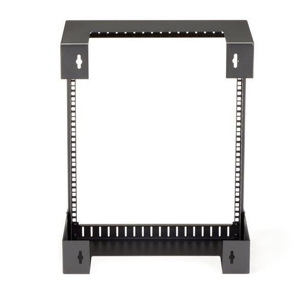 Star Tech 12U 19" Wall Mount Network Rack - 12" Deep 2 Post Open Frame Server Room Rack for Data/AV/IT/Computer Equipment/Patch Panel with Cage Nuts & Screws 200lb Capacity, Black (RK12WALLO)