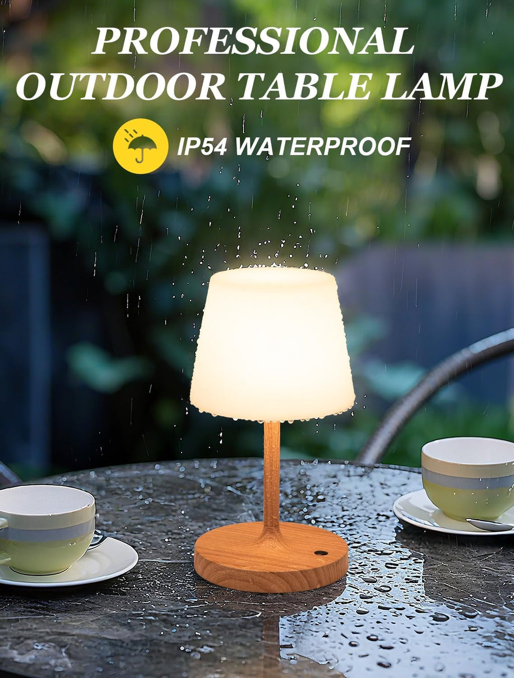 Cordless Rechargeable Outdoor Shower Lamp IP54 Waterproof-4