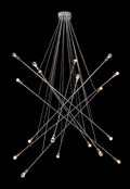 Silver Multi Light Metal Dimmable Chandelier