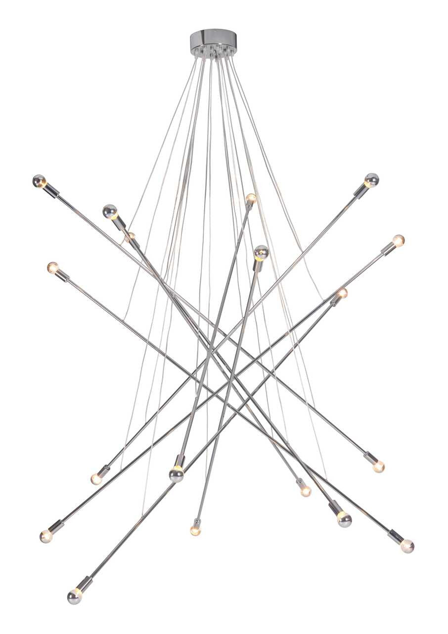 Silver Multi Light Metal Dimmable Chandelier
