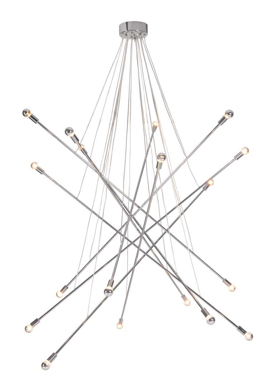 Silver Multi Light Metal Dimmable Chandelier