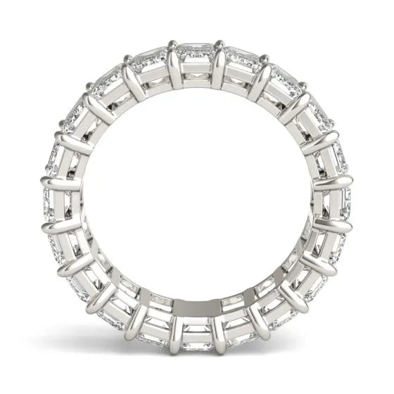 6 1/4 CTW Emerald Lab Grown Diamond Couture Classic Eternity Ring 14K White Gold (G-VS)-2