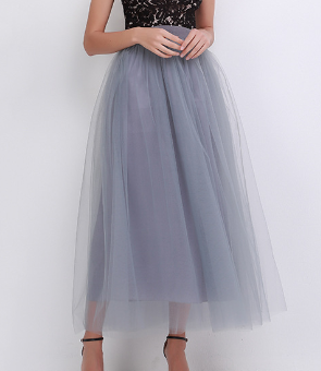 High-Waisted Mesh Midi Skirt for Women