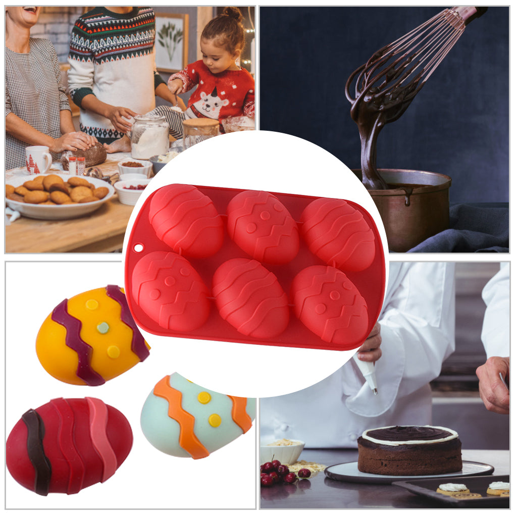 Silicone Baking Mold for Easter Egg Desserts (6 Cavities)