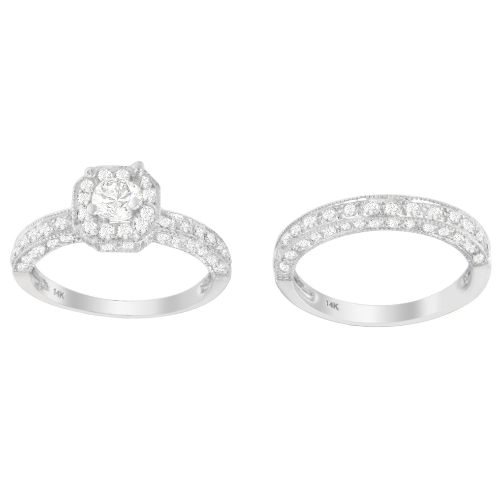14K White Gold 1 ct. TDW Round Cut Diamond Ring (G-H, I1-I2)-3