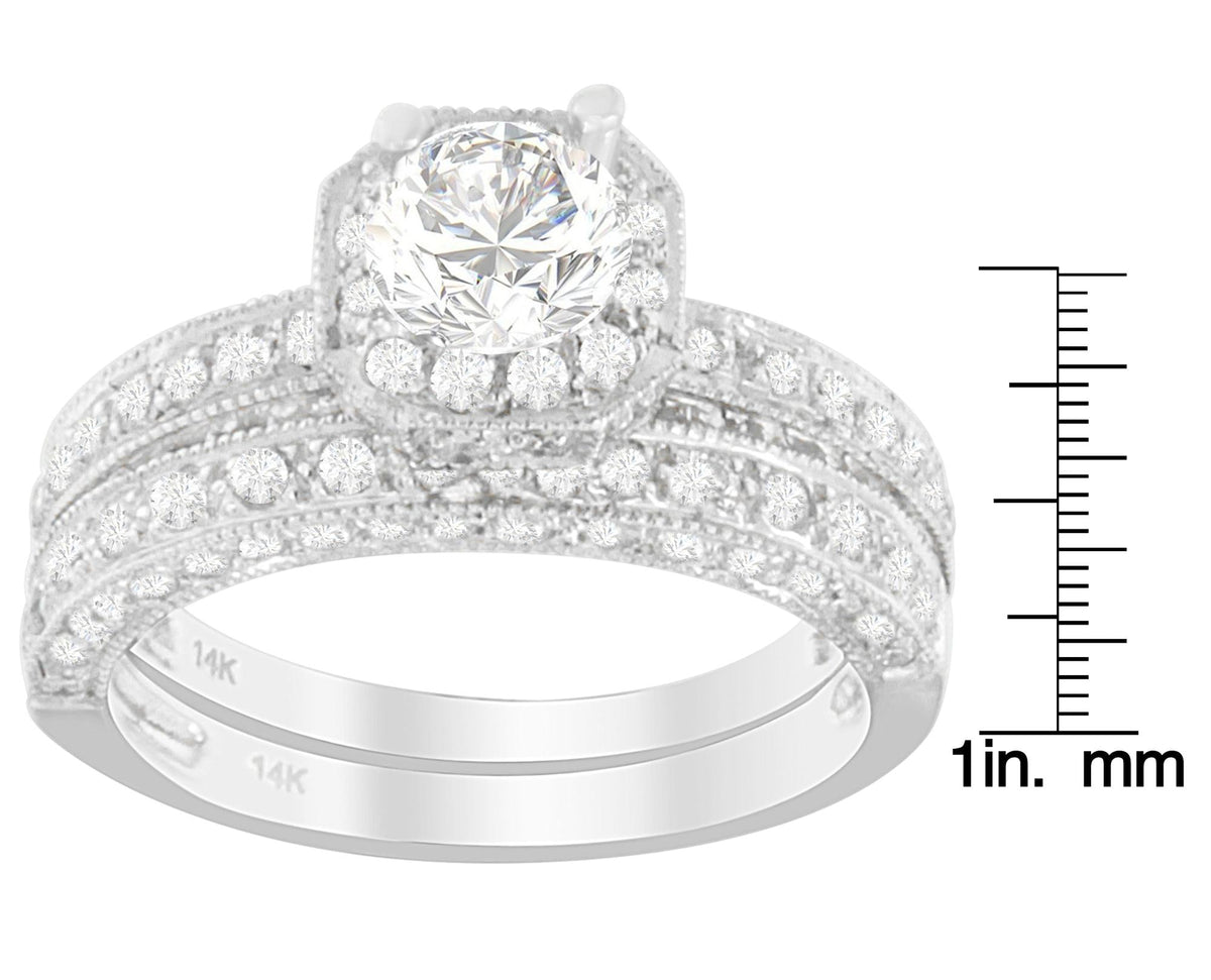14K White Gold 1 ct. TDW Round Cut Diamond Ring (G-H, I1-I2)-4