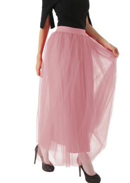 High-Waisted Mesh Midi Skirt for Women