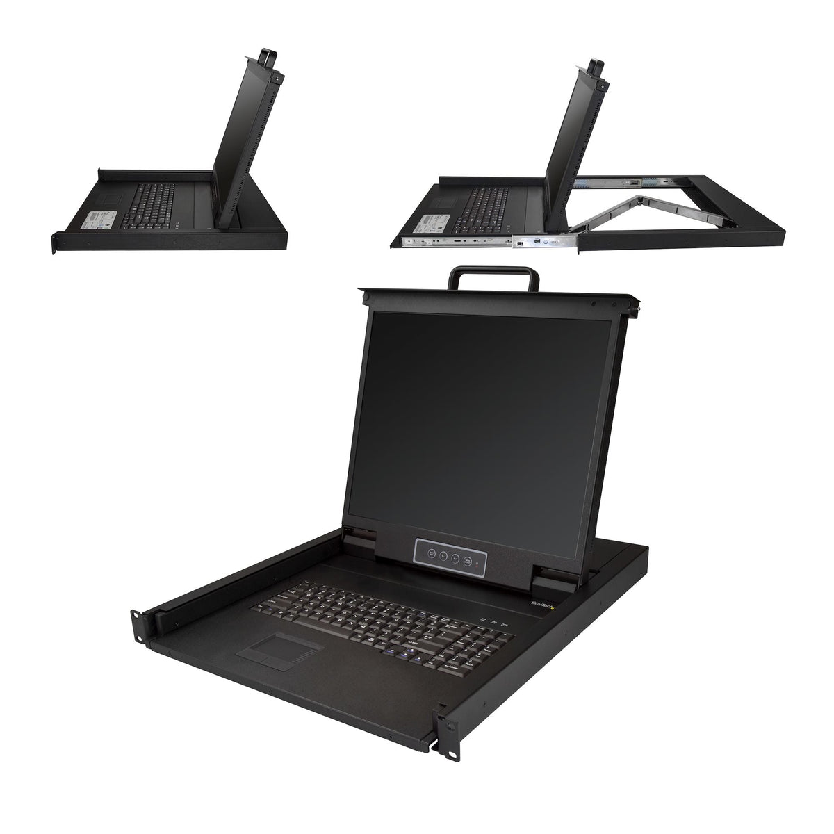 Star Tech Rackmount KVM Console - Single Port VGA KVM with 19" LCD Monitor for Server Rack - Fully Featured Universal 1U LCD KVM Drawer w/Cables & Hardware - USB Support - 50,000 MTBF