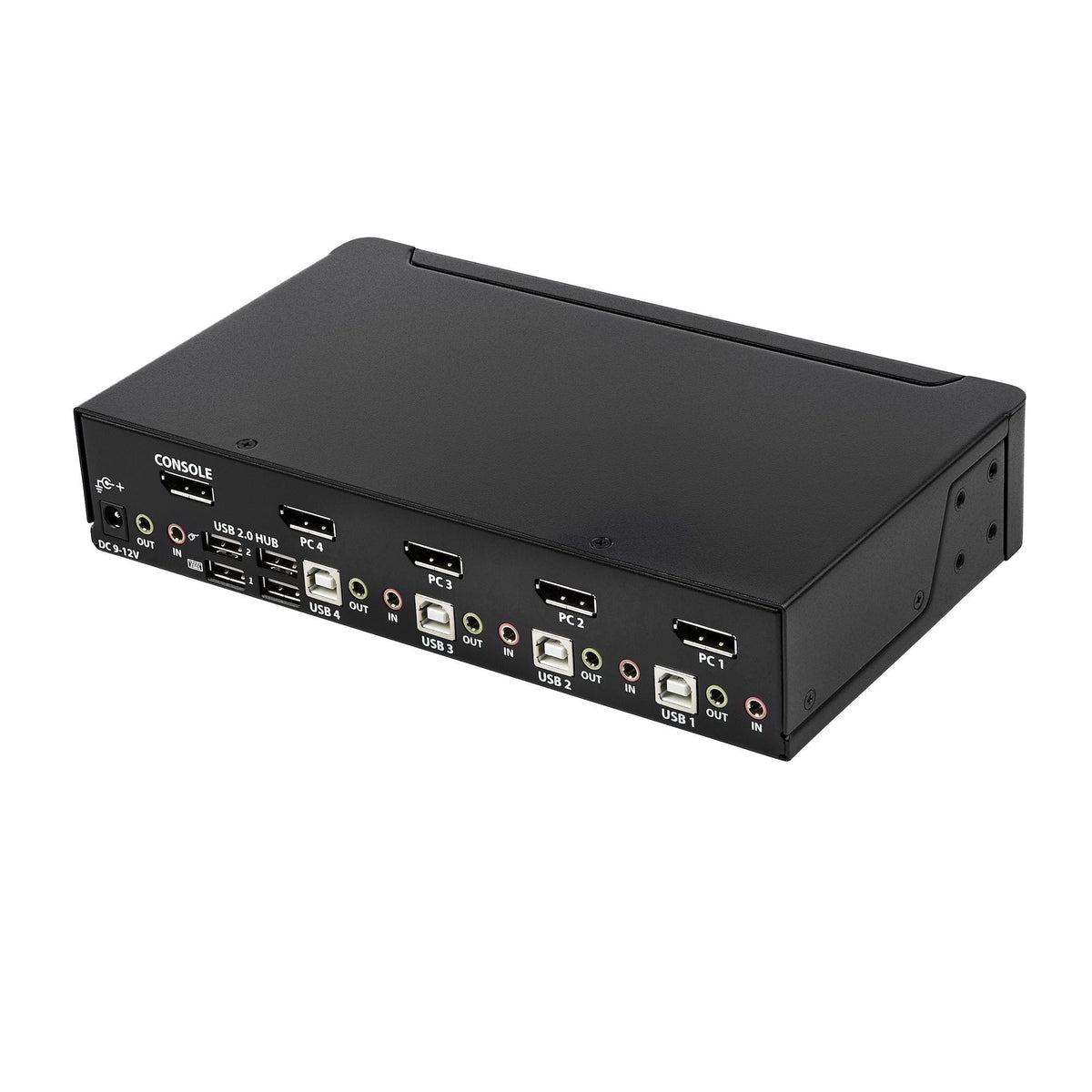Star Tech 4 Port DisplayPort KVM Switch - 4K 60Hz - Single Display - Dual Port UHD DP 1.2 USB KVM Switch with Integrated USB 2.0 Hub & Audio - Dell, HP, Apple, Lenovo - TAA Compliant