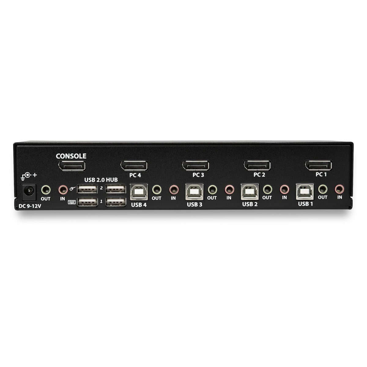 Star Tech 4 Port DisplayPort KVM Switch - 4K 60Hz - Single Display - Dual Port UHD DP 1.2 USB KVM Switch with Integrated USB 2.0 Hub & Audio - Dell, HP, Apple, Lenovo - TAA Compliant