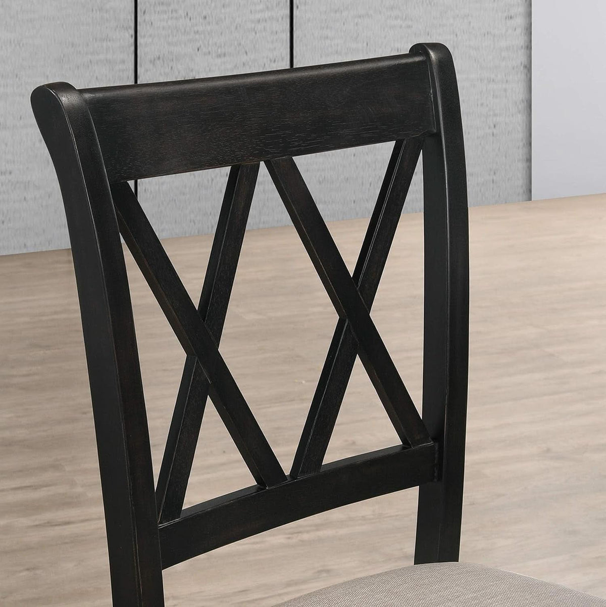 Windvale Black Cross Back Fabric Upholstered Dining Chair Set Of 2-2