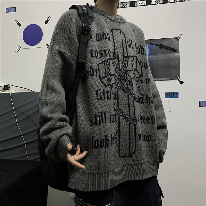 2020 Hip Hop Korean Style Thick Black Sweater