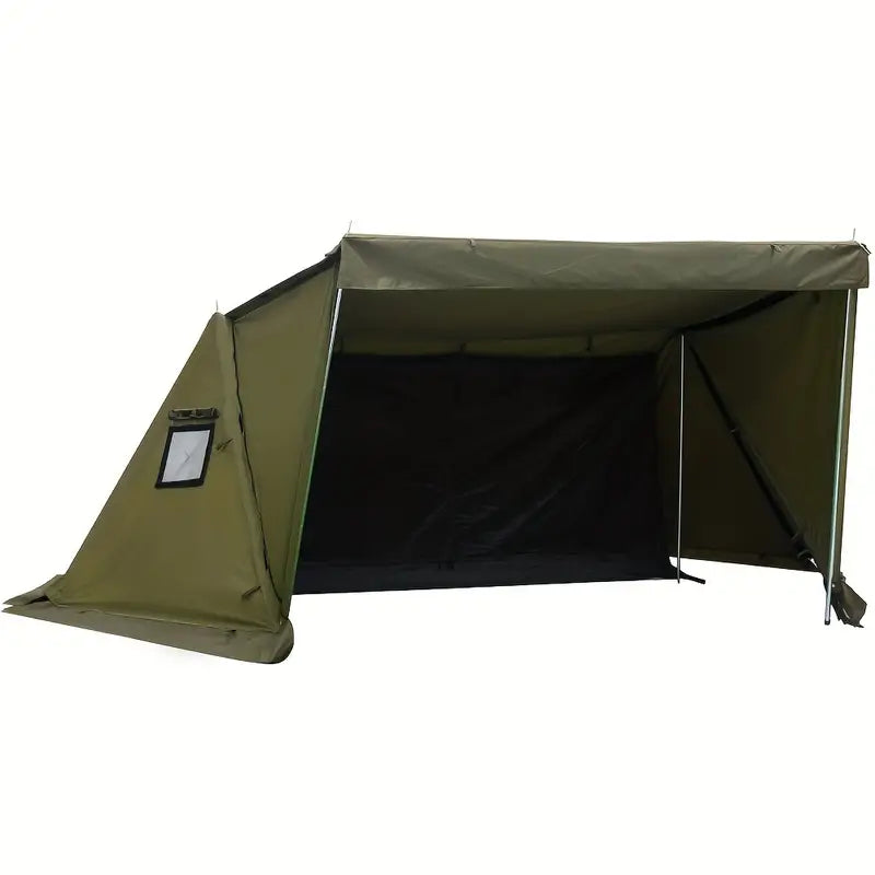 NNETM All-Season Hexagonal Camping Tent for 1-2 Persons - Army Green-0