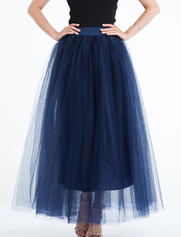 High-Waisted Mesh Midi Skirt for Women
