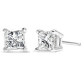 14K White Gold 1.00 Cttw Princess-Cut Square Near Colorless Diamond Classic 4-Prong Solitaire Stud Earrings (G-H Color, SI1-SI2 Clarity)-0