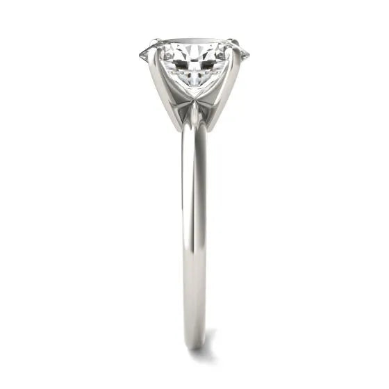 2.00 CTW AGI Certified  Oval Lab Grown Diamond Solitaire Engagement Ring in 14K White Gold (G-VS)-3