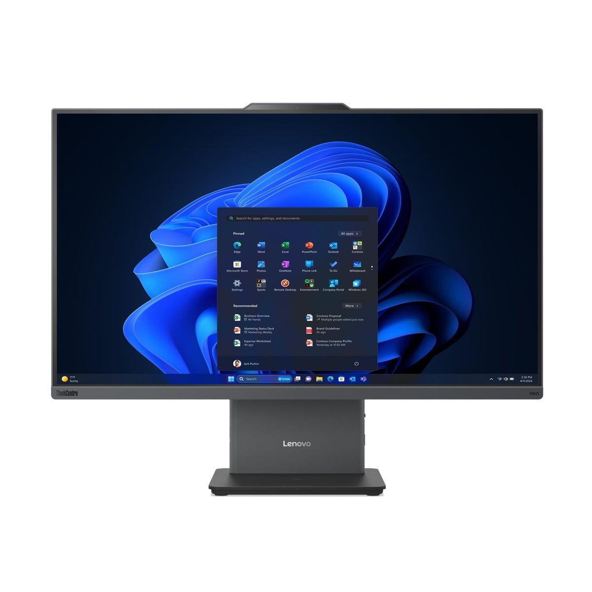 Lenovo ThinkCentre neo 50a 24 Gen 6 LNL Intel Core Ultra 7 256V 60.5 cm (23.8") 1920 x 1080 pixels Touchscreen All-in-One PC 16 GB LPDDR5x-SDRAM 512 GB SSD Windows 11 Pro Wi-Fi 6 (802.11ax)
