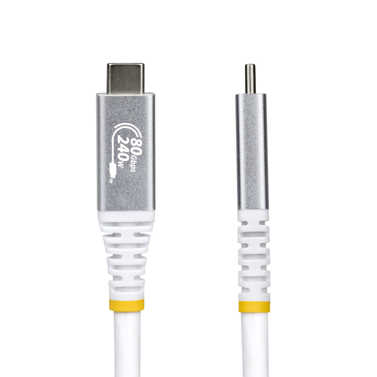 Star Tech 1.5m (5ft) USB4 Cable, 80Gbps, USB-IF Certified USB-C Cable, 240W PD, 8K 120Hz/4K 240Hz DP2.1 DP80, TPE Jacket, Thunderbolt 4 Compatible - White USB-C Cord