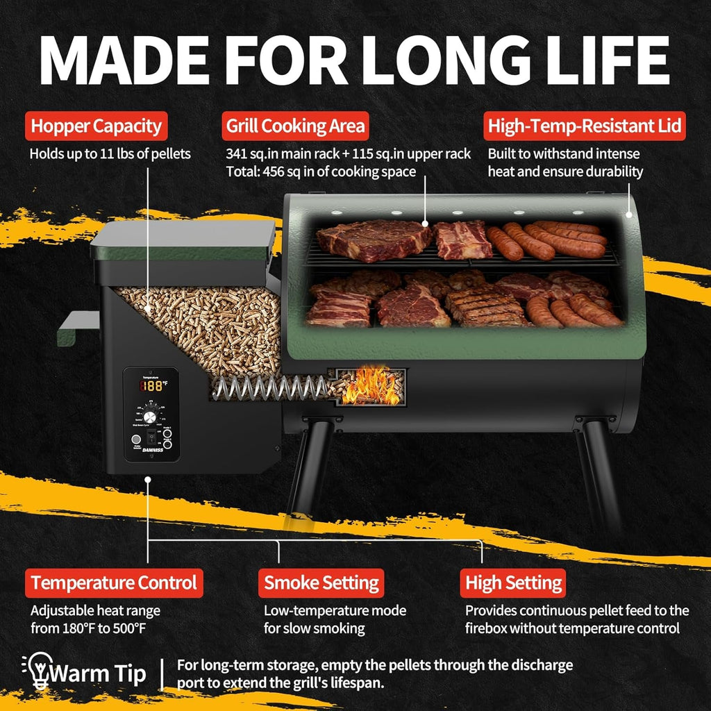 Electric Pellet Grill Smoker 8in1 PID Temperature Control-3
