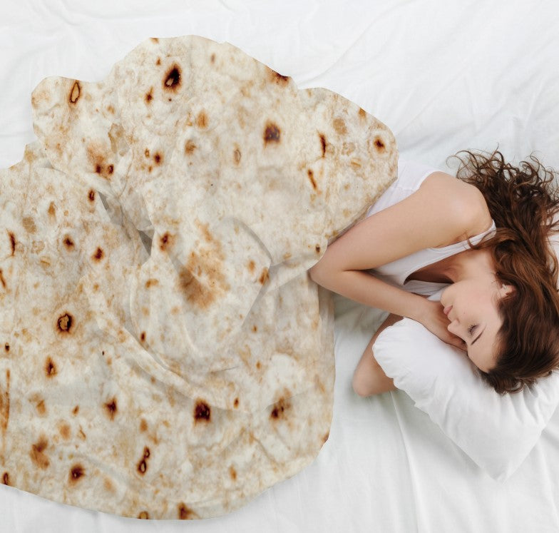 Mexican Burrito Blanket, Round Plush Throw Blanket
