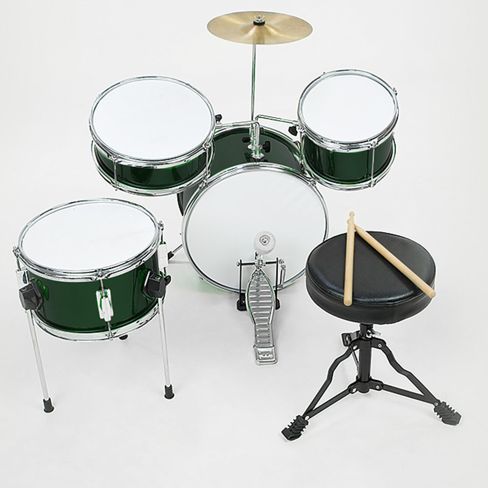 NNEDPE Children's 4pc Drumkit - Green-0