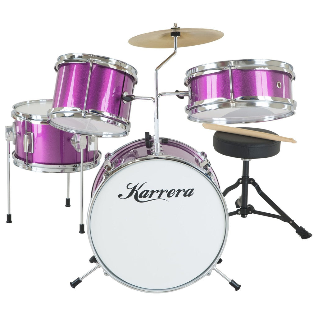 NNEDPE Childrens 4pc Drum Kit - Purple-0