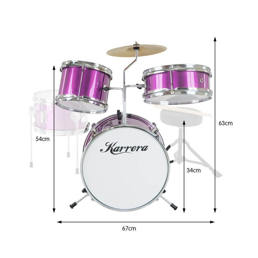 NNEDPE Childrens 4pc Drum Kit - Purple-1