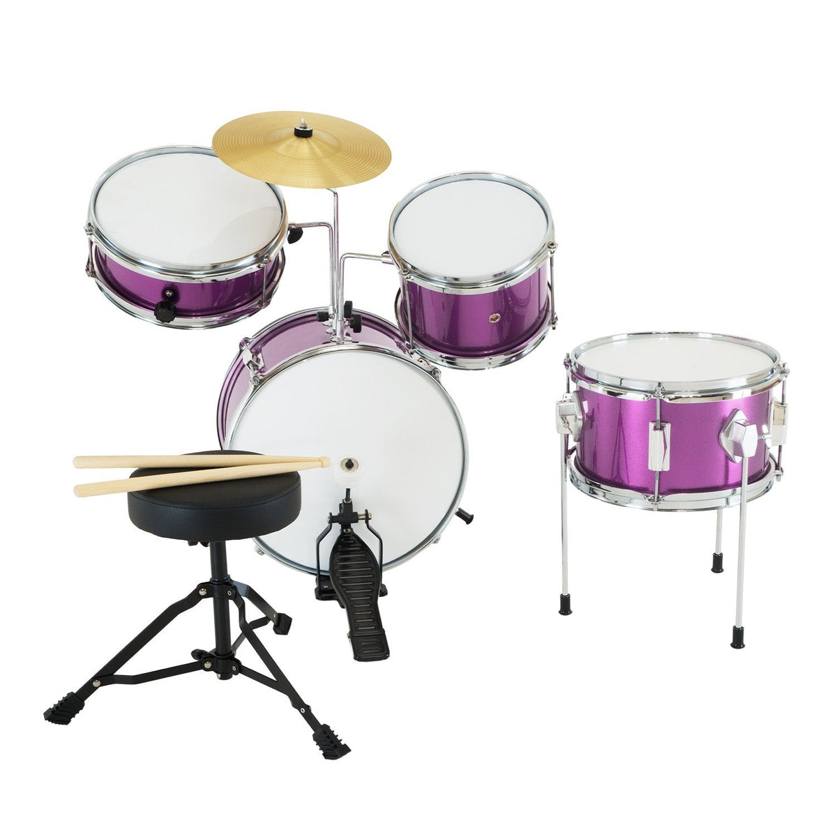 NNEDPE Childrens 4pc Drum Kit - Purple-3