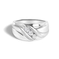 Men's .925 Sterling Silver 1/2 Cttw Diamond Channel Set 3-Stone Band Ring