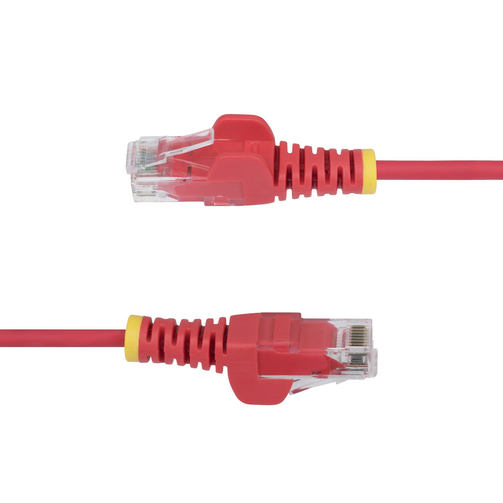 Star Tech 2m Red Slim CAT6 Ethernet Cable, Snagless, 100W PoE, UTP, LSZH, 28AWG Pure Bare Copper Wire, Slim RJ45 Network Patch Cord w/Strain Reliefs, Individually Tested