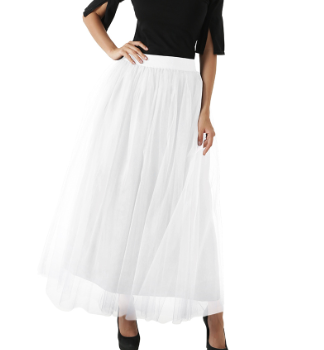 High-Waisted Mesh Midi Skirt for Women