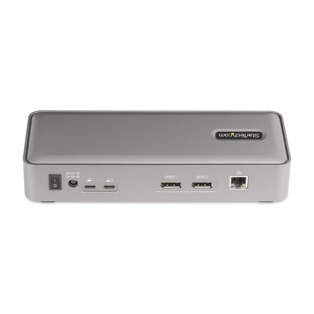 Star Tech Dual-Laptop USB-C KVM Docking Station, Dual Monitor 4K 60Hz DisplayPort Dock, 5-Port USB Hub, GbE, 90W/45W Power Delivery to Two Laptops, Windows/Mac, 2-Host KVM Dock