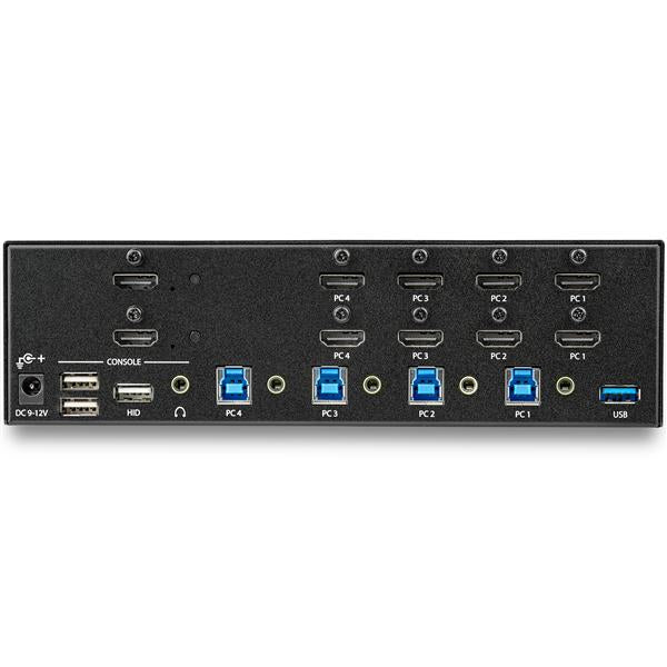 Star Tech 4 Port HDMI KVM Switch - 4K 30Hz - Dual Display