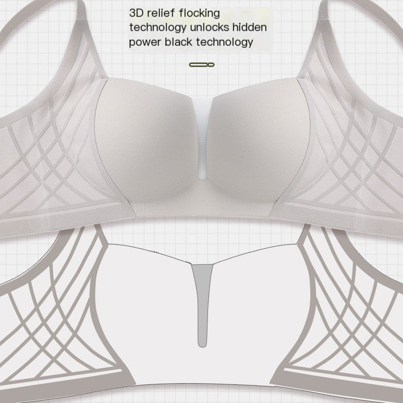 3D Velvet Thin Jelly Bra with Soft Support for Women