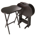 5-Piece TV Table Set in Espresso Finish with Peanut Shape Top-0