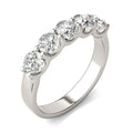 AGI Certified 1 1/4 CTW Round Lab Grown Diamond (G/VS) Five Stone Anniversary Band in 14K White Gold-0