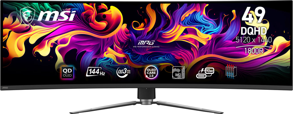 MSI MPG 491CQP QD-OLED computer monitor 124.5 cm (49") 5120 x 1440 pixels Dual WQHD Black