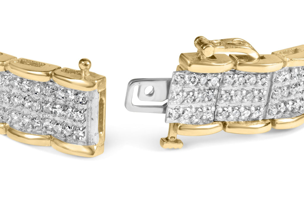 10K Yellow Gold 5.00 Cttw Round-Cut Diamond Link 7" Bracelet (J-K Color, I1-I2 Clarity)-1