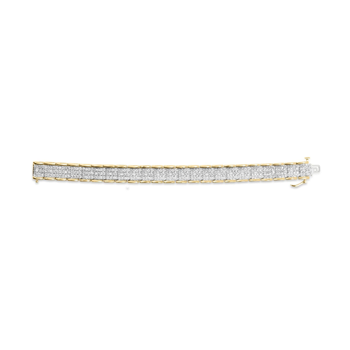 10K Yellow Gold 5.00 Cttw Round-Cut Diamond Link 7" Bracelet (J-K Color, I1-I2 Clarity)-4