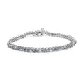 14K White Gold White And Treated Blue Diamond Bracelet (4 5/8 cttw, H-I Color, I1-I2 Clarity)-0