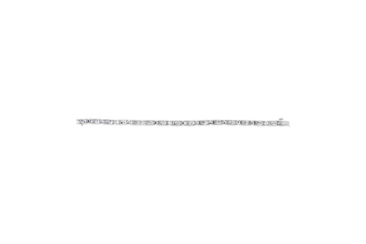 14K White Gold 2.0 Cttw Baguette and Princess-Cut Diamond Tennis Bracelet (H-I Color, SI1-SI2 Clarity) - 7"-4