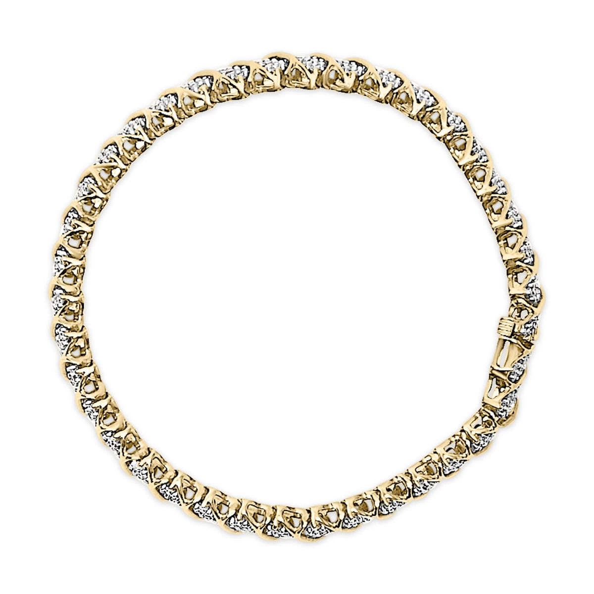 10K Yellow Gold 3.0 Cttw Diamond S-Link Bracelet-3