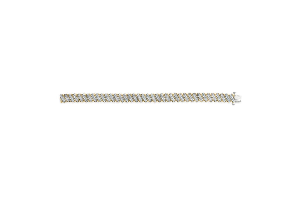 10K Yellow Gold 3.0 Cttw Diamond S-Link Bracelet-4