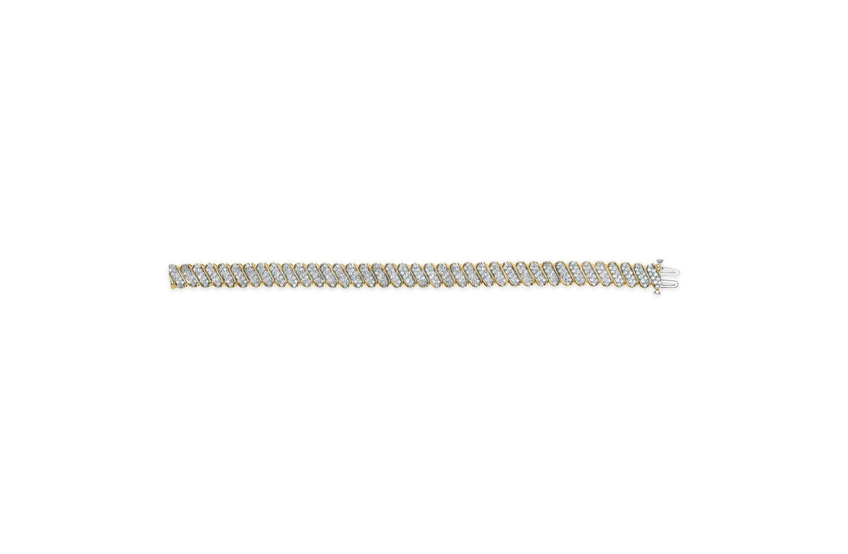 10K Yellow Gold 3.0 Cttw Diamond S-Link Bracelet-4