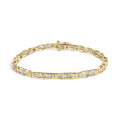 10K Yellow Gold 2.00 Cttw Baguette Diamond Channel Set Link Bracelet-0